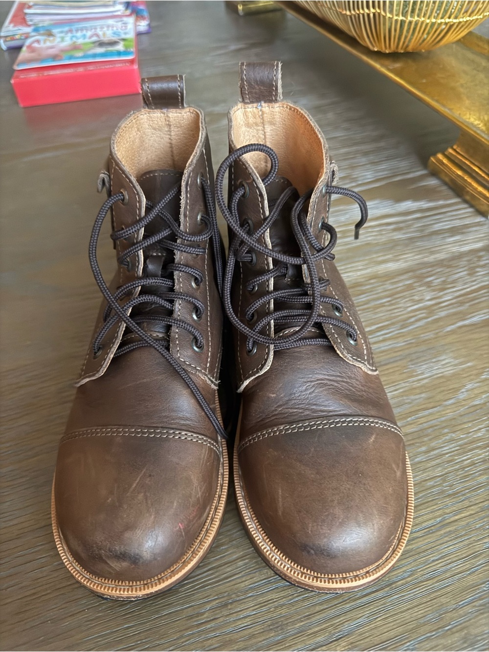 Mikoleon Brown Leather Boots size 33 kids